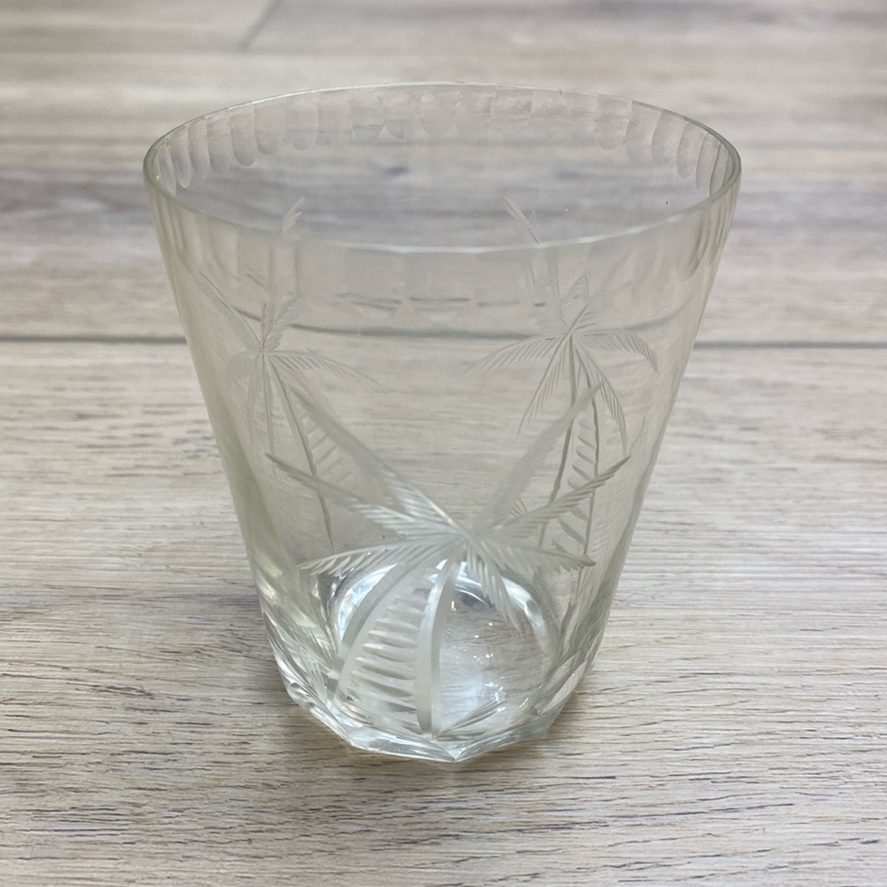 Antique‎ Cut Glass Palm Tree Cup
